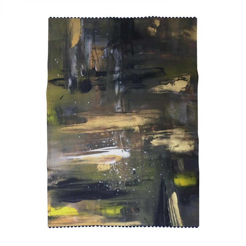 Obsidian Gold  Tea Towel | Original Artwork Textile