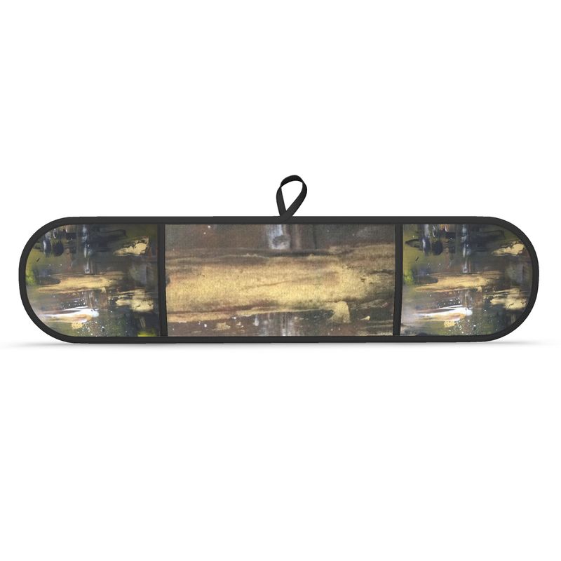 Obsidian Gold Oven glove| Original Artwork Textile