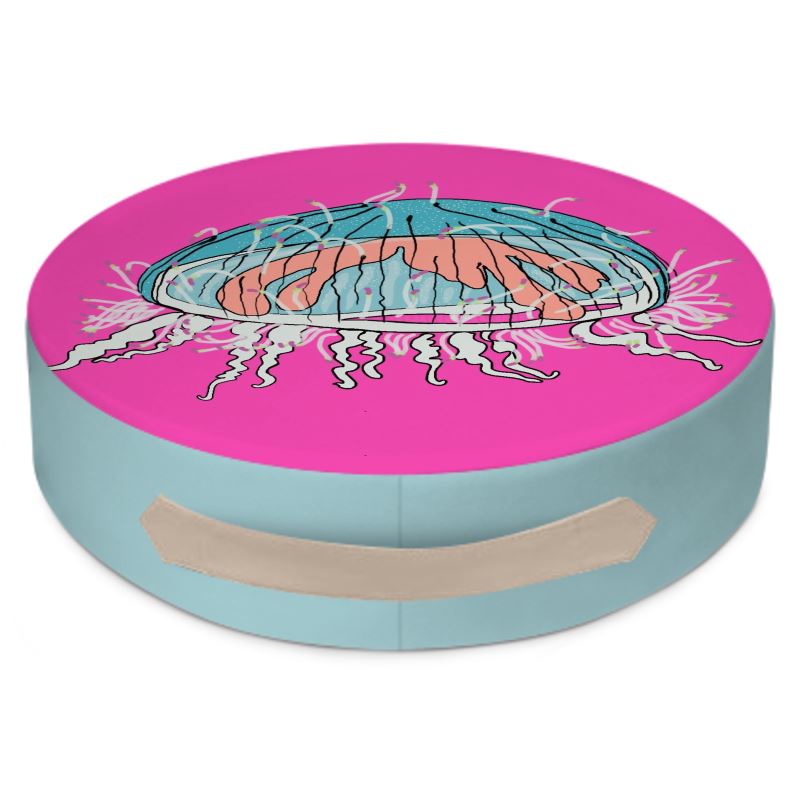 Neon Drift Round Floor Cushions