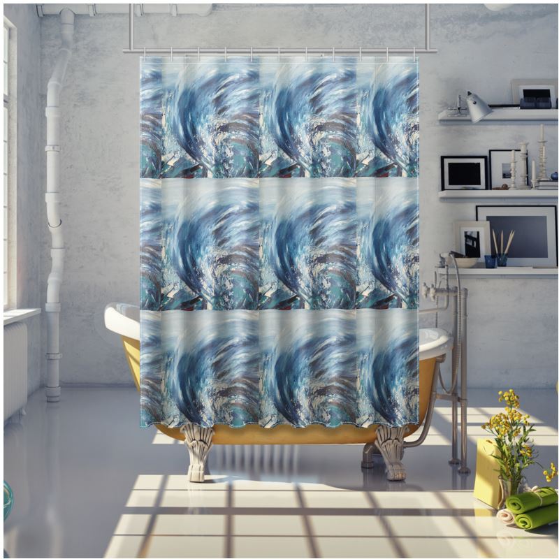 Oceans Pulse Shower curtain