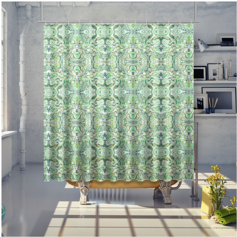 Emerald Current Shower Curtain