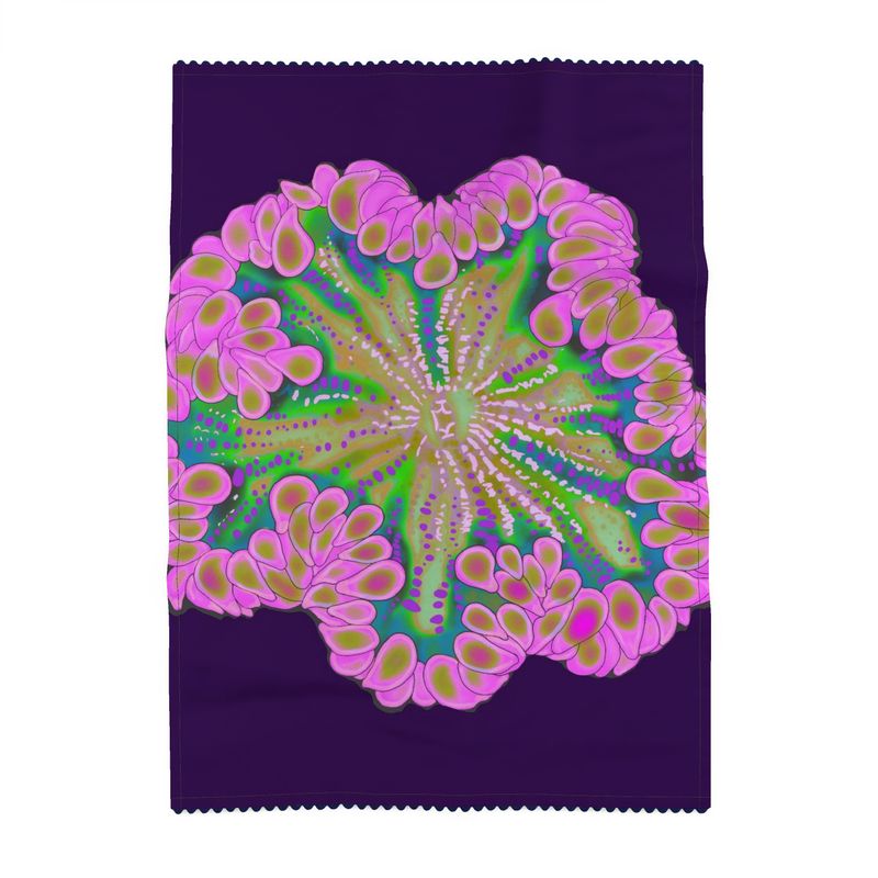 Pink Rock flower Tea Towel