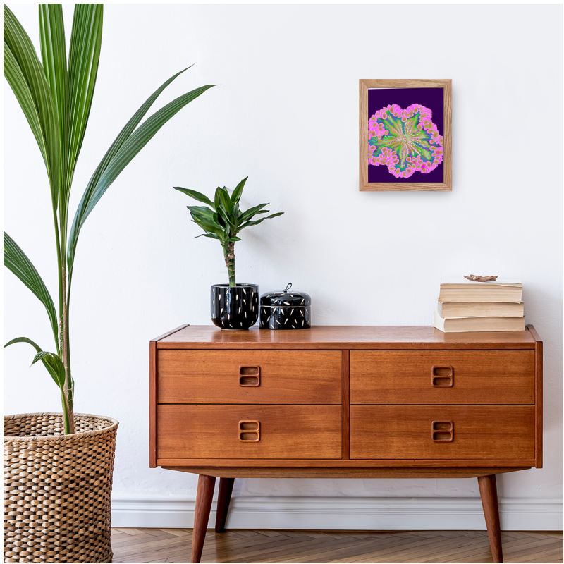 Pink Rock Flower Premium Framed Art Prints