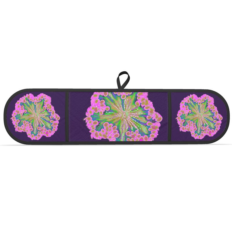 Pink Rock Flower Double Oven Glove