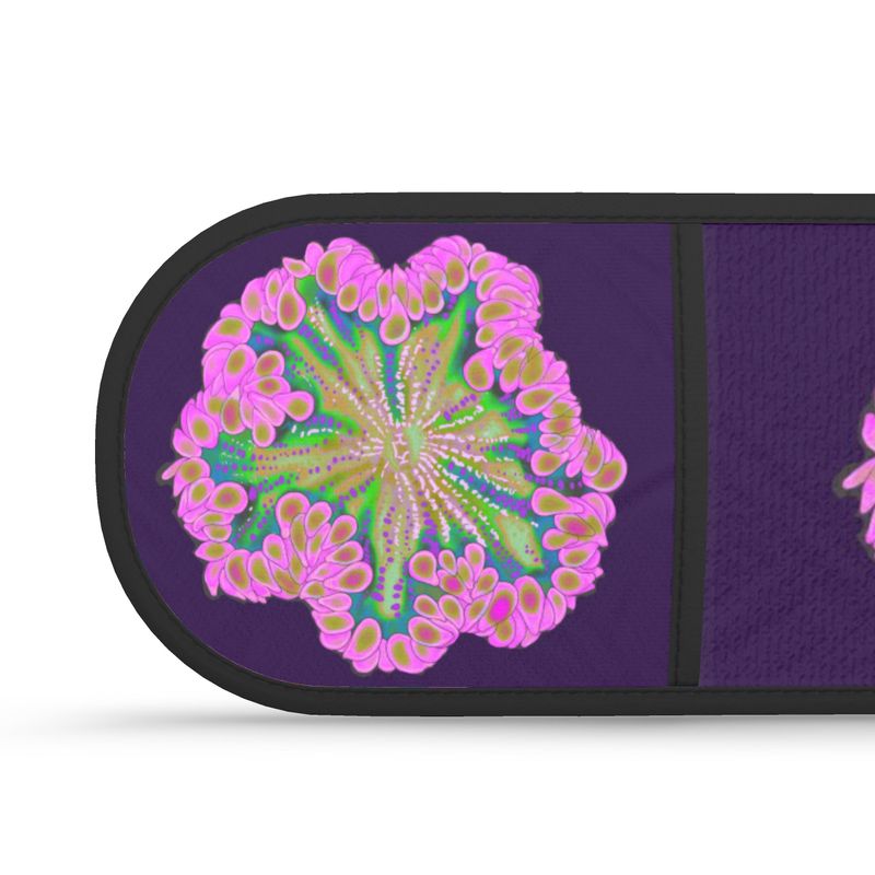 Pink Rock Flower Double Oven Glove
