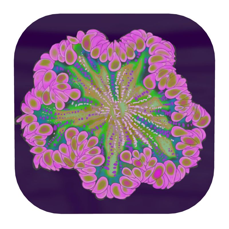 Pink Rock Flower Coasters