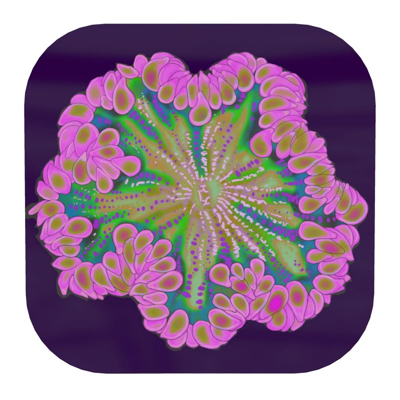 Pink Rock Flower Coasters