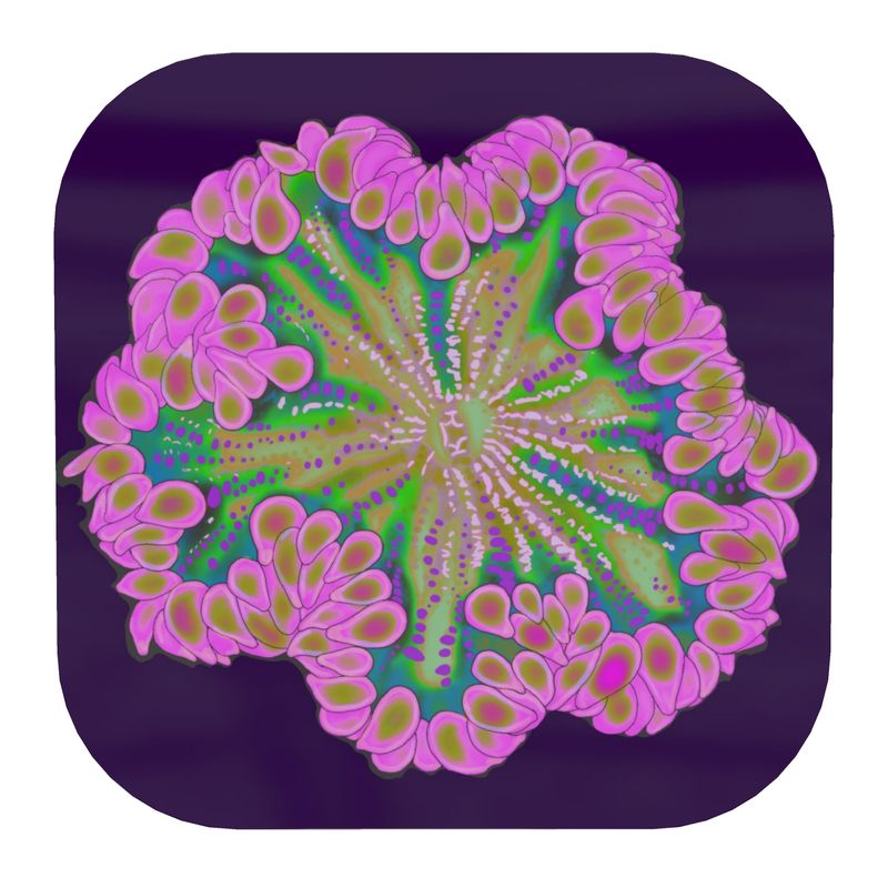 Pink Rock Flower Coasters