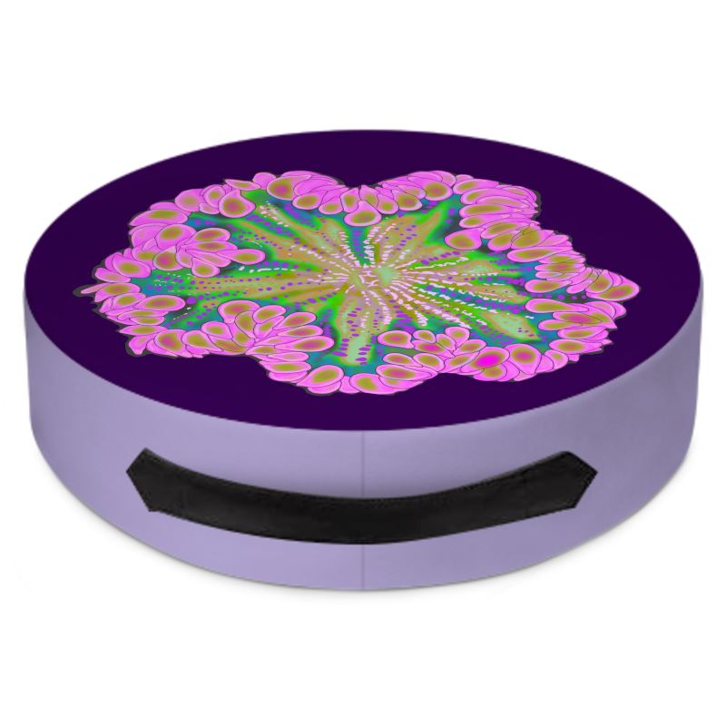 Pink Rock Flower Round Floor Cushions