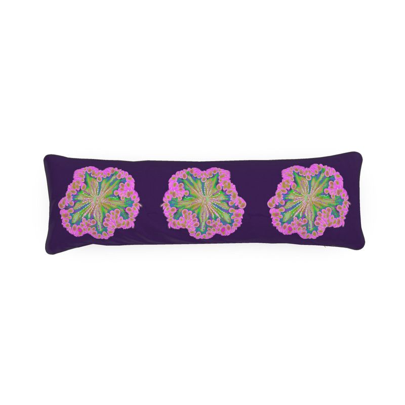 Pink Rock Flower Bolster Cushion