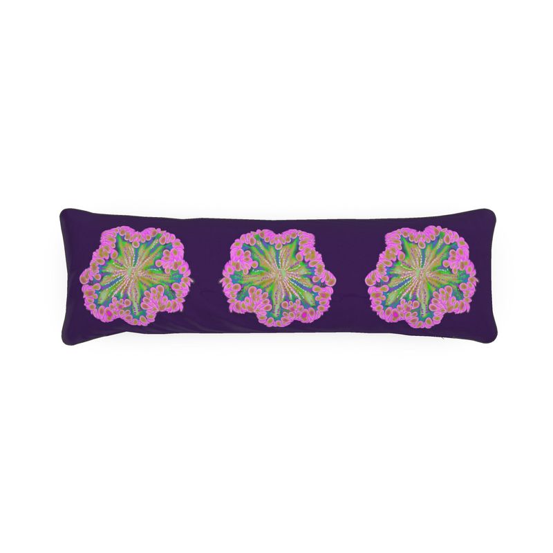 Pink Rock Flower Bolster Cushion