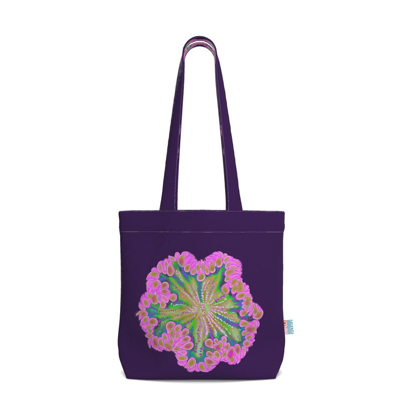 Pink Rock flower Tote