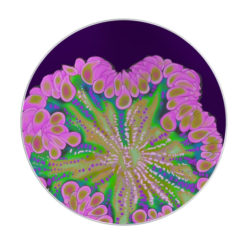 Pink Rock Flower Set Candle in Glass