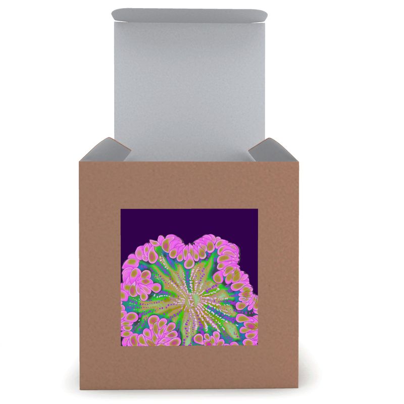 Pink Rock Flower Set Candle in Glass