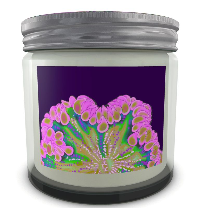 Pink Rock flower candle