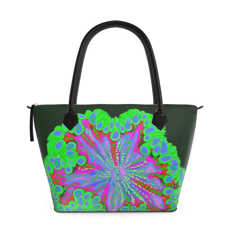 Radiant Rock Flower Zip Top Handbag