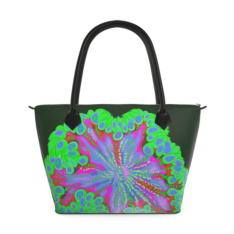 Radiant Rock Flower Zip Top Handbag